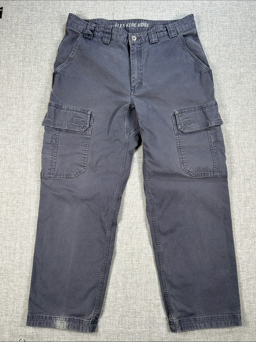 Duluth Trading Flex Fire Hose Cargo Work Pants Men 36x30 Blue-Gray Utility - Picture 3 of 13